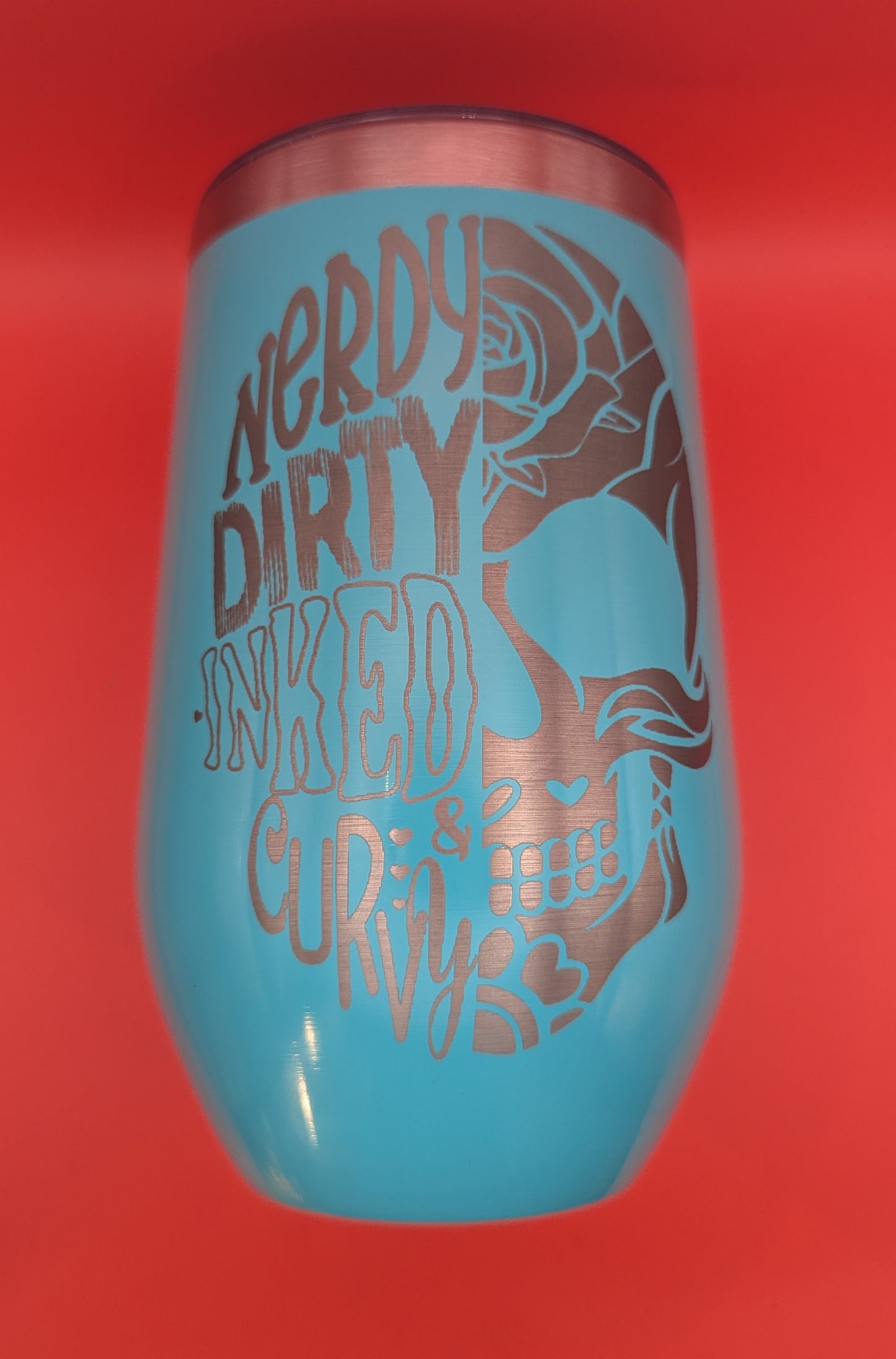 Nerdy Dirty Inked Curvy 16oz Stainless Tumblers with Lid and Straw