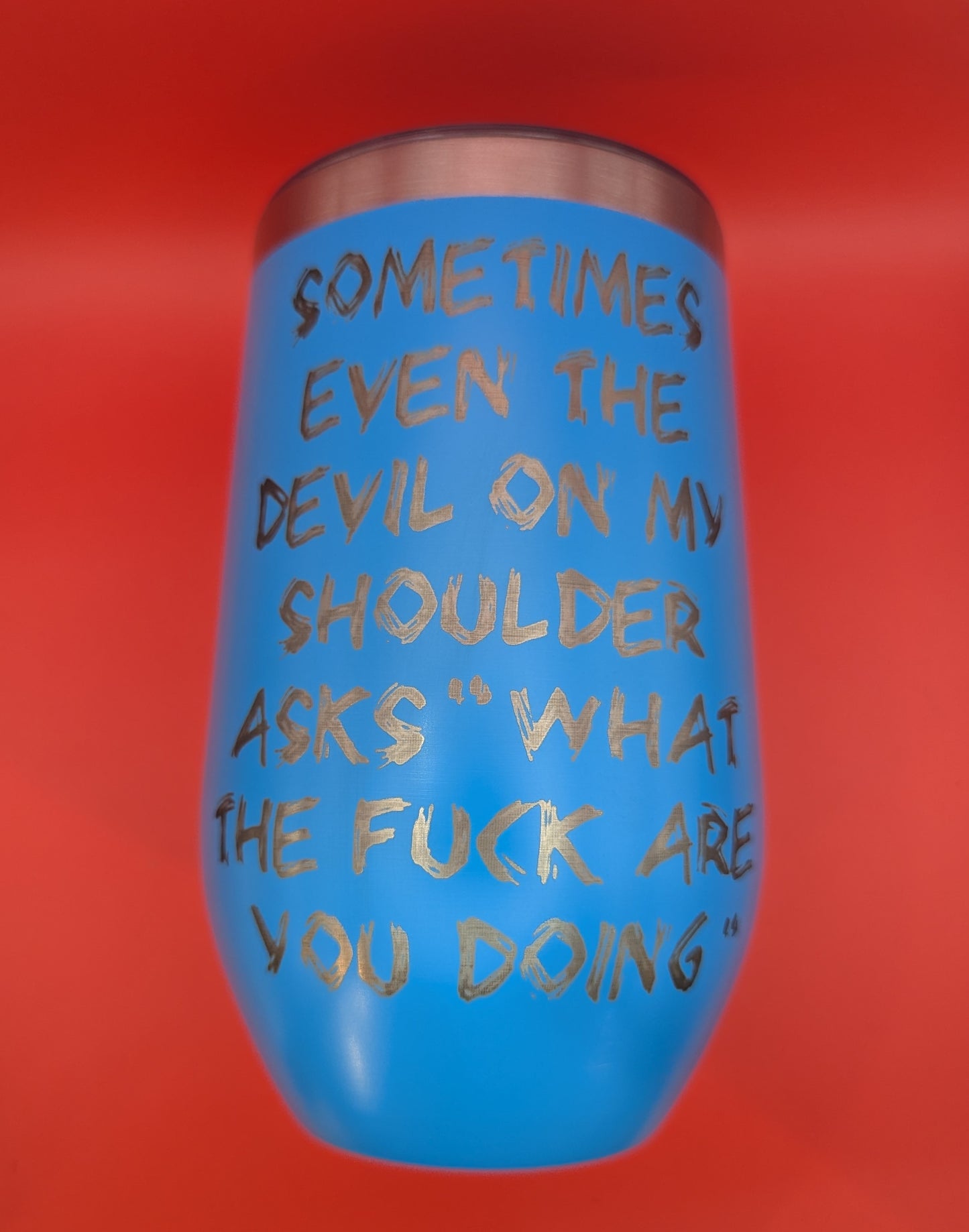 Sometime even the devil on my shoulder asks "WTF are you doing" 16oz Stainless Tumblers with Lid and Straw