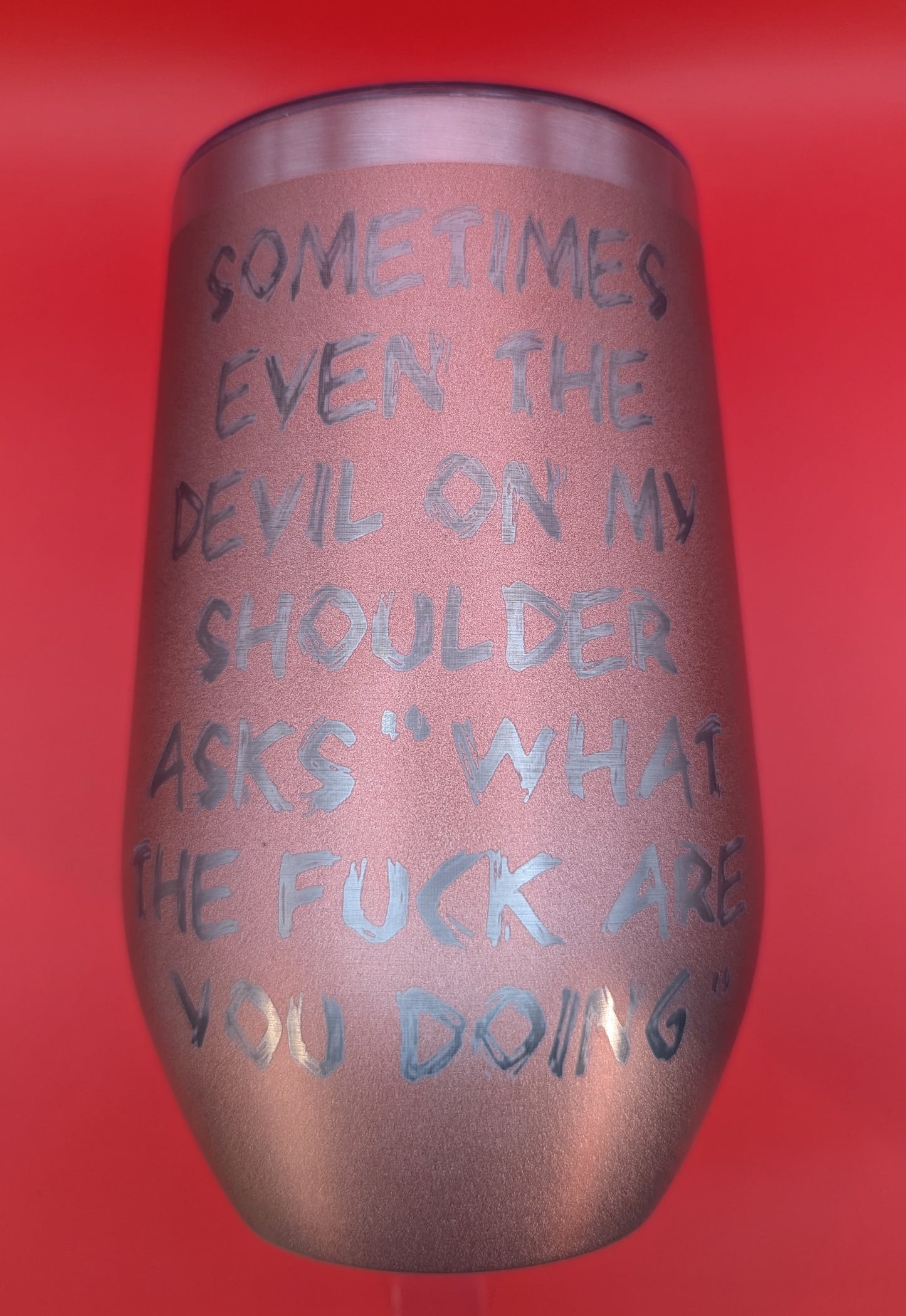 Sometime even the devil on my shoulder asks "WTF are you doing" 16oz Stainless Tumblers with Lid and Straw